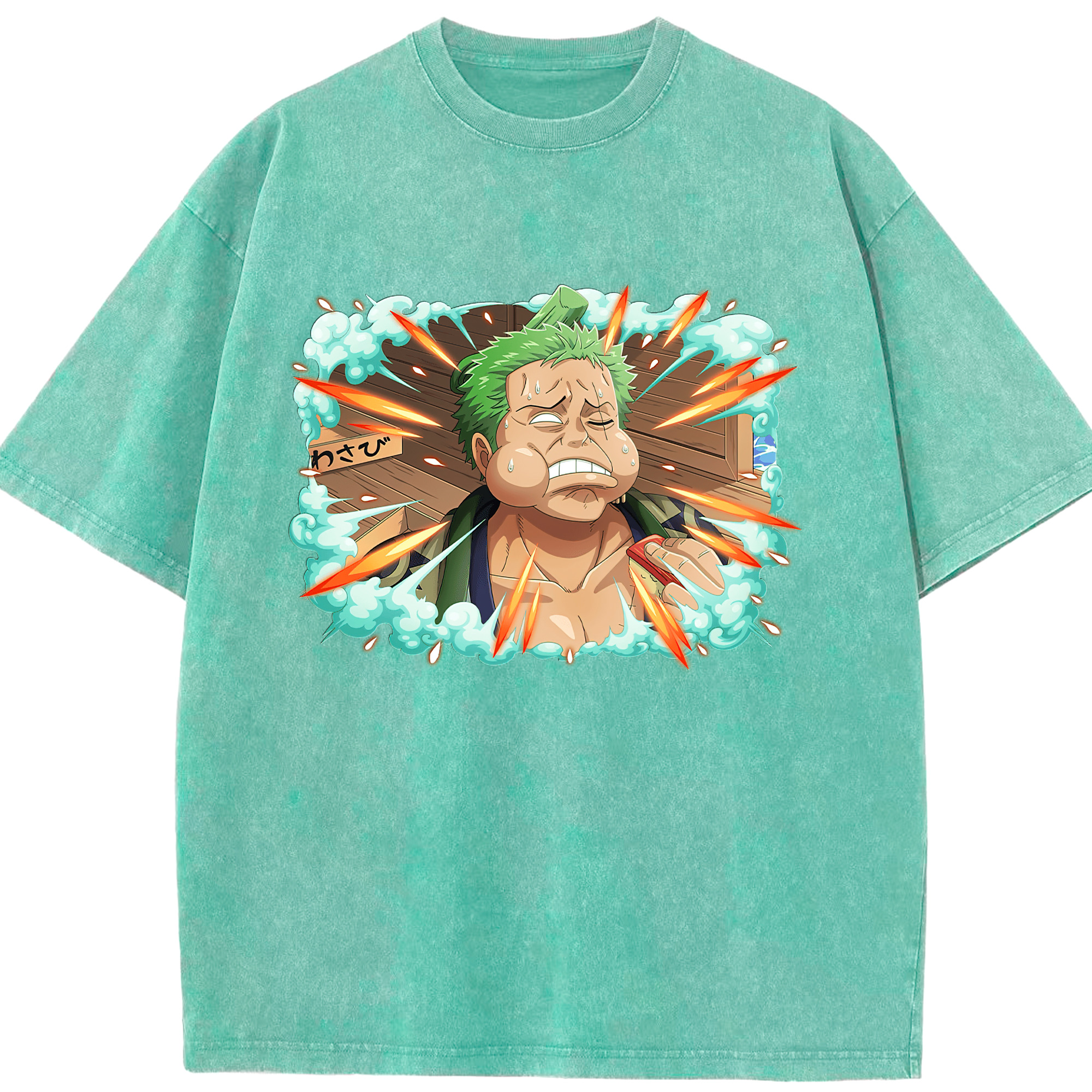 ワンピース ロロノア・ゾロ ONE PIECE Roronoa Zoro 綿100% ヴィンテージ風 半袖Tシャツ（フロントプリント）